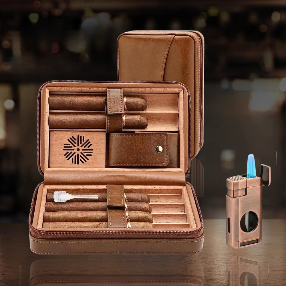 Leather Cedar Cigar Humidor