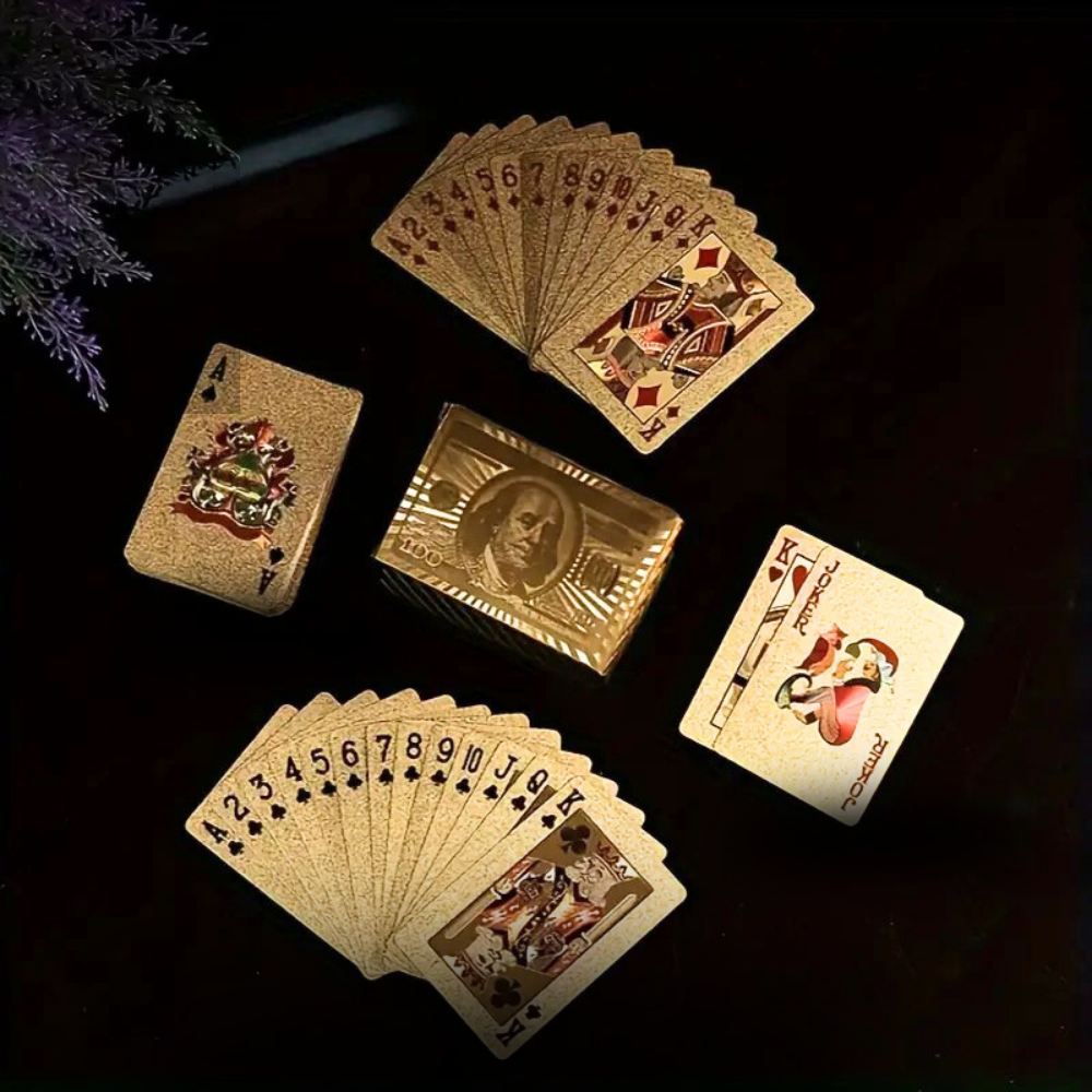 24K Gold Foil Waterproof Poker Deck