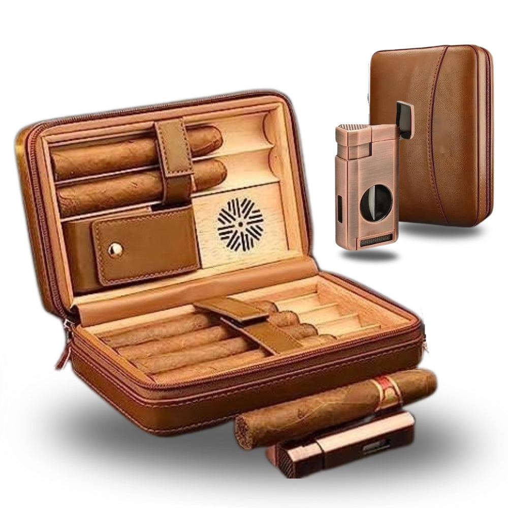 Leather Cedar Cigar Humidor