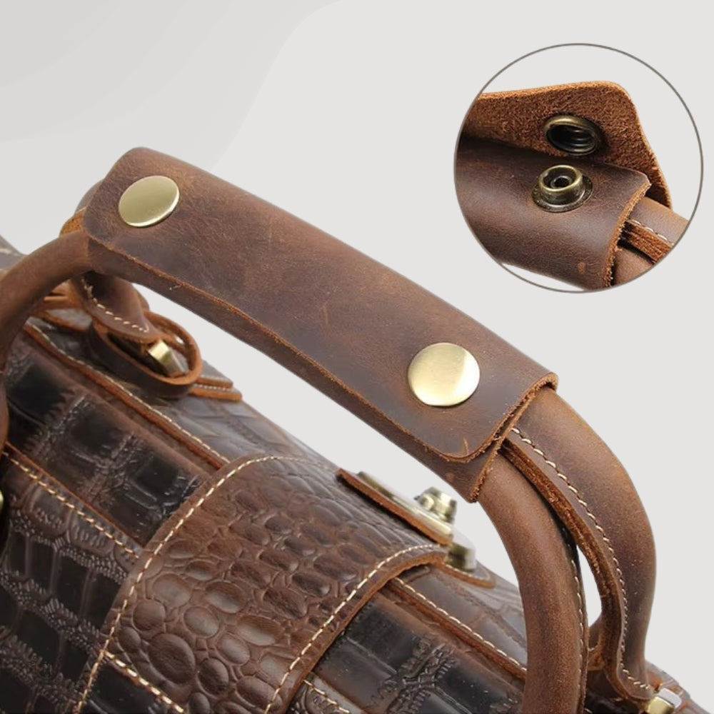 Men’s Crocodile Cowhide Travel Bag