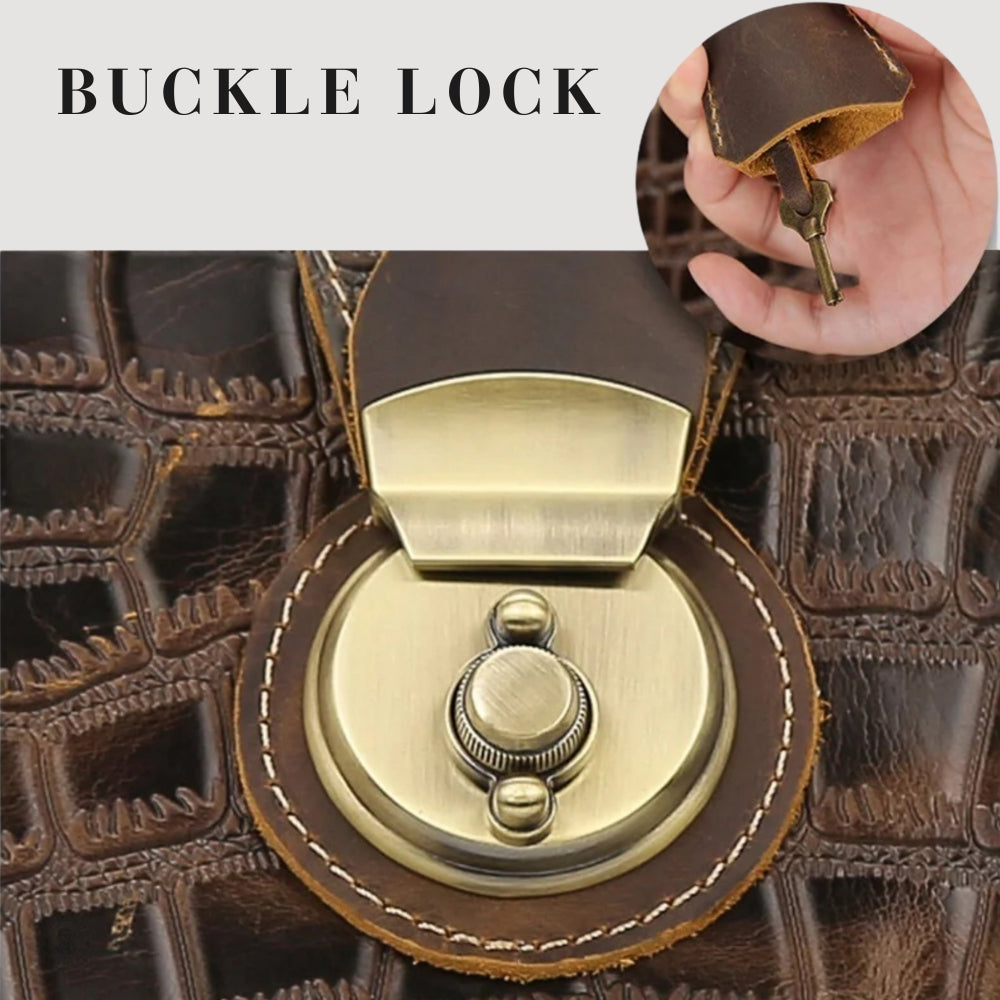 Men’s Crocodile Cowhide Travel Bag