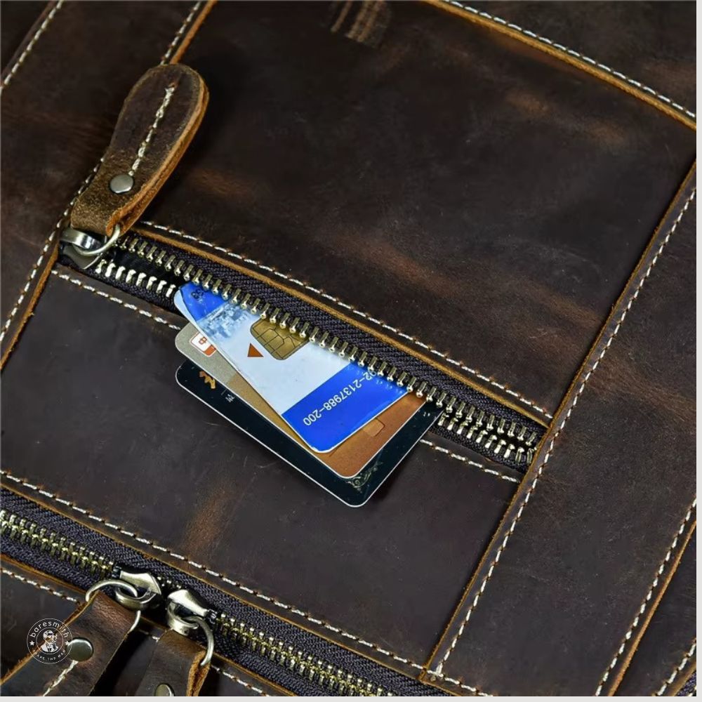 Full Grain Leather Laptop Backpack – 15.6 Inch Travel Rucksack