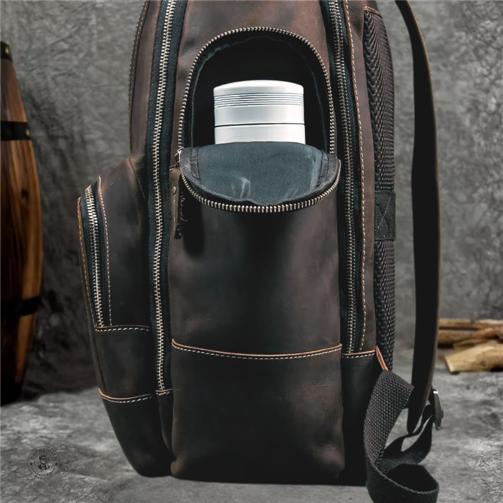 Full Grain Leather Laptop Backpack – 15.6 Inch Travel Rucksack