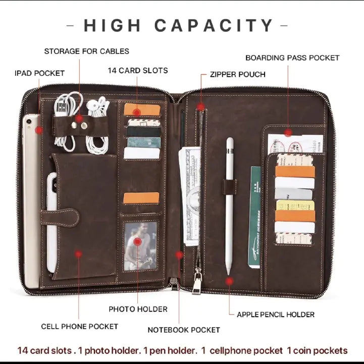 Vintage Italian Crazy Horse Leather iPad 10.5 Case